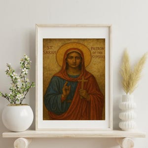 Portrait of Saint Sarah, Patron of Gypsies Mural Art, St. Sarah followers gift