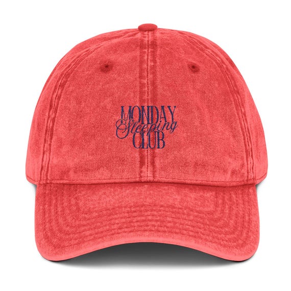 Embroidered Monday Sleeping Club, Vintage Cap Lazy Monday Lovers