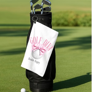 Chic Pink Golf Towels for Stylish Golfers, Golf Diva Towel, Unique Golf Gifts, Mother&#39;s Day Golf Towel, Fun Golf Accessories
