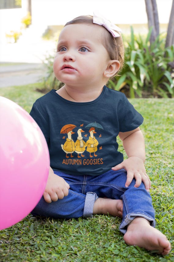 Camiseta infantil Autumn Goosies: adorable camiseta de ganso para