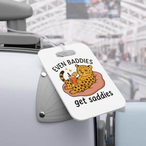 Lazy Leopard Luggage Tags - Travel Accessories, Stylish Baggage Labels, Vacation Gear, Gift for Travelers, Fun Animal Tags