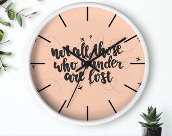 Travel Quote Wall Clock for Travel Enthusiasts, Vagabonds, and University Students - Nomadic Lifestyle Decor, Wanderlust Gift, Sabbatical