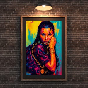 Femme Fatale, Portrait einer modernen, kraftvollen Frau | Digital Art Print | Ermächtigung, zeitgenössische künstlerische Stimmung | Sofort Download
