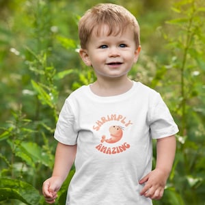 Shrimply Amazing Infant Tee, Cute Seafood Baby Shirt, Toddler Gift, Nursery Outfit, Fun Baby Clothes, Baby Shower Gift