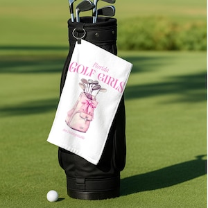 Florida Golf Girls Towel, Cute Girlie Stylish Golf Towel for Women, Gift for Golfers, Sport Towel, Pink Golf Accessories