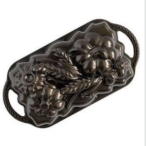 Sunflower and Pumpkin Loaf Pan by Nordic Ware-Fall Autumn Baking Mold-Cast Aluminum Bread Cake Pan with Pumpkin & Sunflower Design