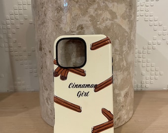 Coques de portable résistantes - Cadeau pour amateur d'épices Cinnamon Girl pour elle, saison douillette automne-hiver, thé, café, cannelle obsédée, téléphone de protection robuste