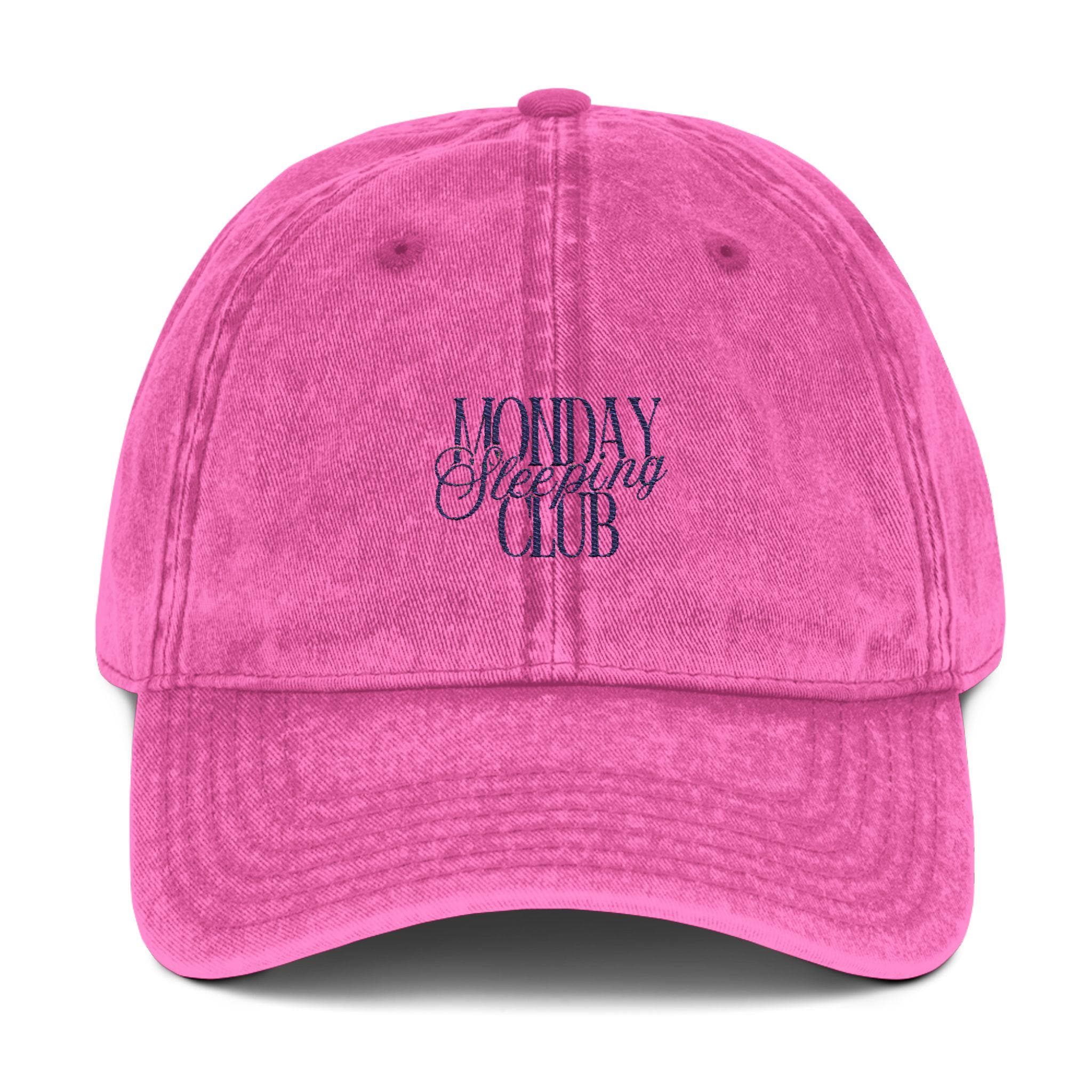 Embroidered Monday Sleeping Club, Vintage Cap Lazy Monday Lovers
