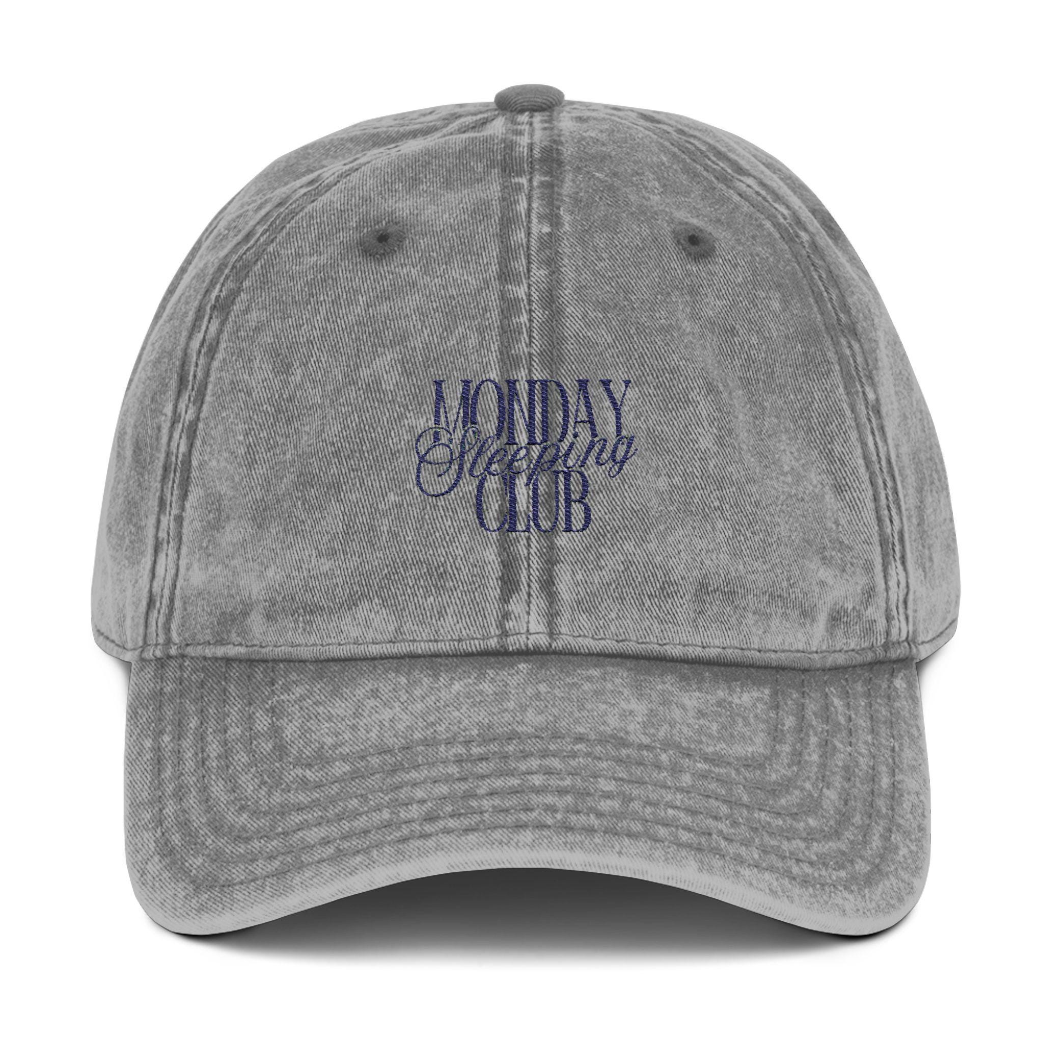 Embroidered Monday Sleeping Club, Vintage Cap Lazy Monday