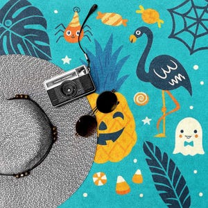 Summerween Vibes Beach Towel, Halloween Spooky Design, Summer Blanket, Oversized Towel, Beach Blanket, Halloween Decor