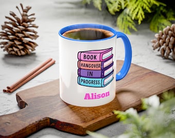 Tazza personalizzabile "Sbornia da libro in corso" / Colorata 11 oz 15 oz Book Lover