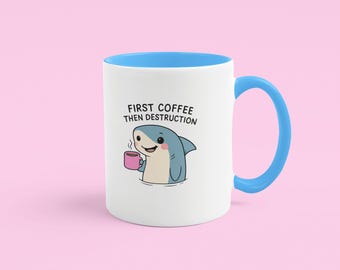 Cute Shark Coffee Mug - First Coffee Then Destruction, Adorable Gift for Coffee Lovers, Fun Home Décor, Shark Themed Mug, Playful [...]