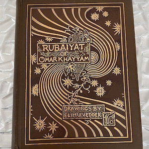 Antique Rubaiyat of Omar Khayyam Book, Illustrated by Elihu Vedder, Vintage 19th Century Poetry Collectible, Hardcover with Gold Embossing