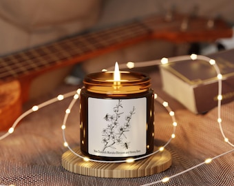 Vela de soja perfumada con diseño de flor de Manuka de Nueva Zelanda para amantes de las abejas, decoración navideña con miel de abeja, regalo para amantes de la naturaleza.