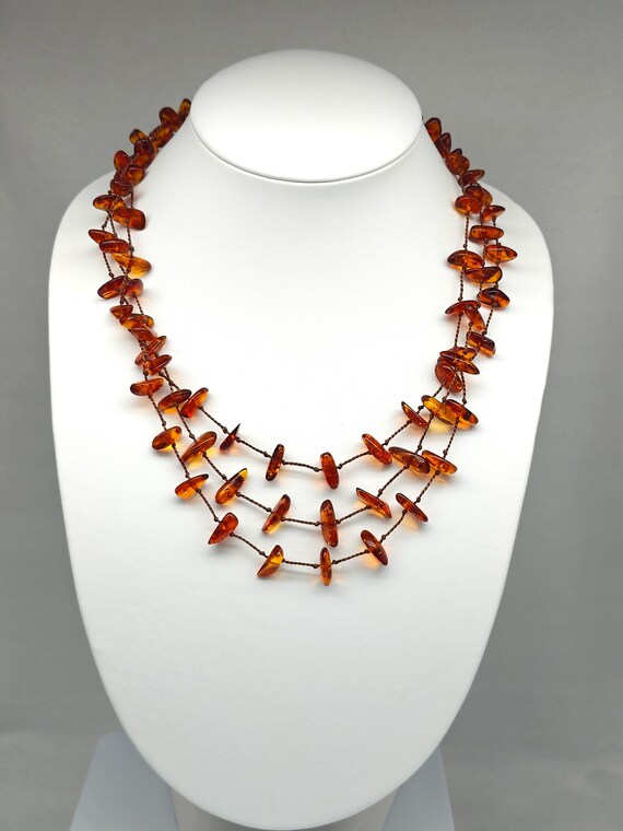 Collier Ancien En Ambre Baltique – 41,6 G, Pierre Naturelle, Occasion Portée
