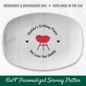 Plato de parrilla personalizado para papá: Plato de barbacoa personalizado (10 x 14)