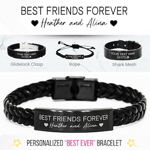 Personalized BFF Bracelet: Custom Engraved Friendship Jewelry