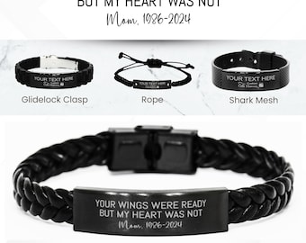"Personalisiertes Gedenk Armband: ""Your Wings Were Bereit"" Laser Gravur Erinnerung Schmuck Geschenk."
