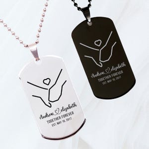 Personalisierte Jahrestag Dog Tag Halskette: Individuell Laser gravierte &quot;Together Forever&quot; Geschenke