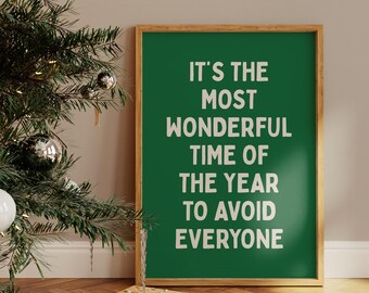 Funny Christmas Introvert Print: Holiday Humor Poster (Digital Download)