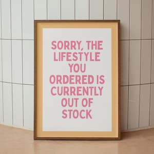 Funny Quote Art Print: Sarcastic Pink Peach Decor (Digital Download)