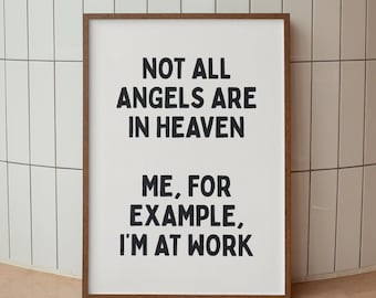 Funny Neutral Desk Decor: Office Wall Art, Typography Poster (Digital Download)