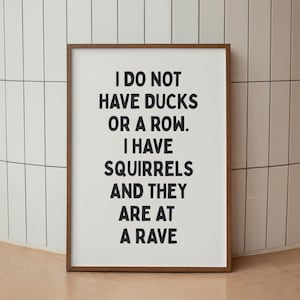 I Do Not Have Ducks Funny Art Print, Apartment Decor, Sarcastic Quote Wall Art, Aesthetic Kitchen Typography Poster, DIGITAL DOWNLOAD