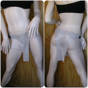 33&quot; to 36&quot; adjustable Chainmail loincloth, Unisex, with adjustable sides, will fit 33&quot; adjustable up to 36&quot;, 15&quot; long in back, 13&quot; in front