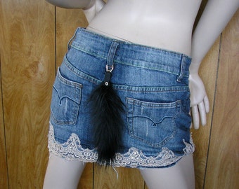 Black tail, costume clip on tail, faux fur tail 8" long with a spring clip, ready to ship