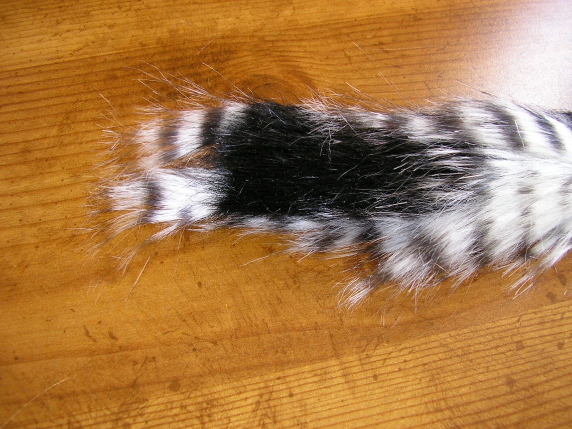Fur Tail Costume Clip on Tail Faux Fur Tail in Black With Etsy