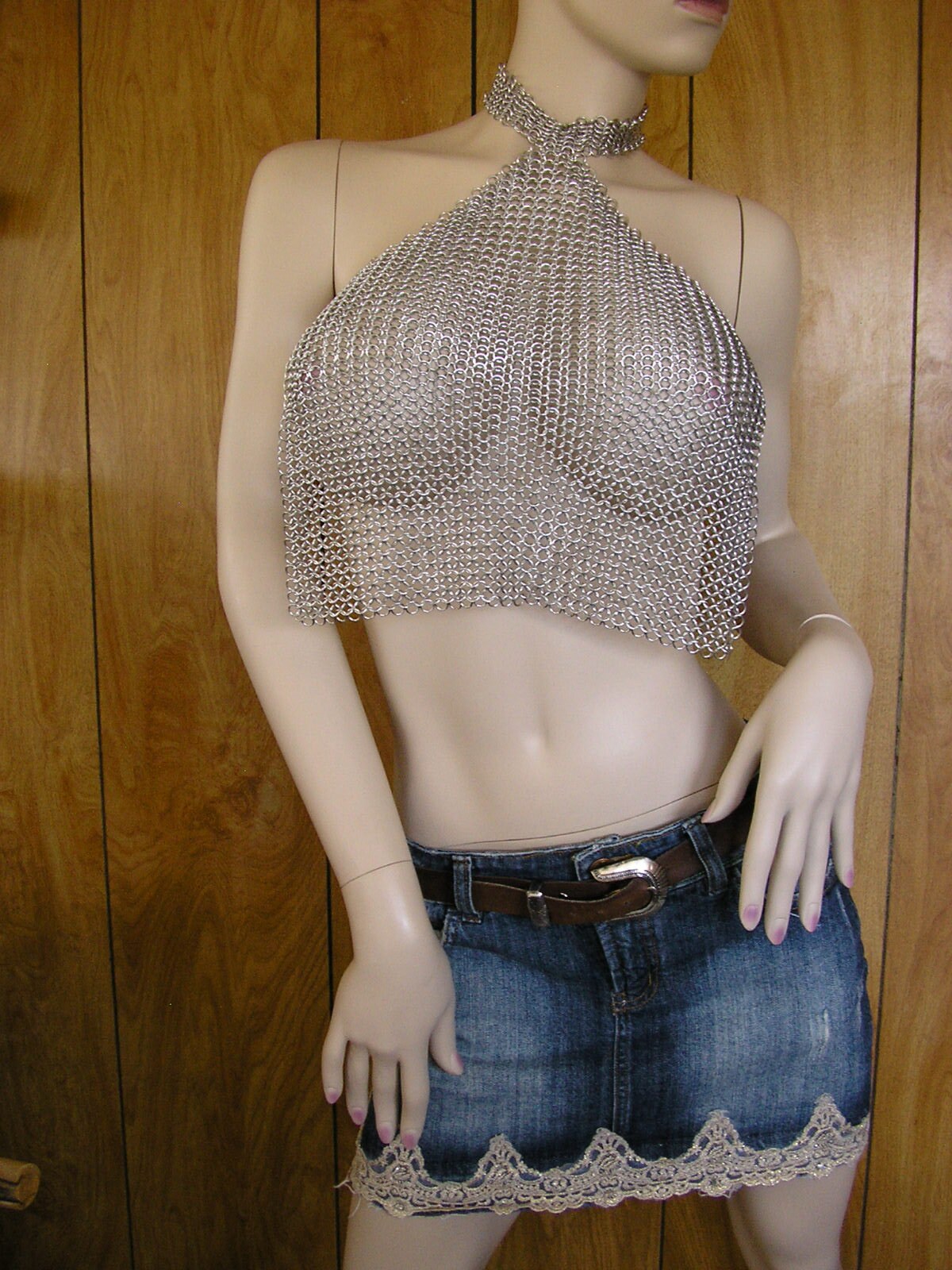 Chainmail Breastplate, Unisex, Halter Top, 4 in 1 Chainmail Front With Open  Back, Full-persian at Neck and Across Back, One Size Fits Most 