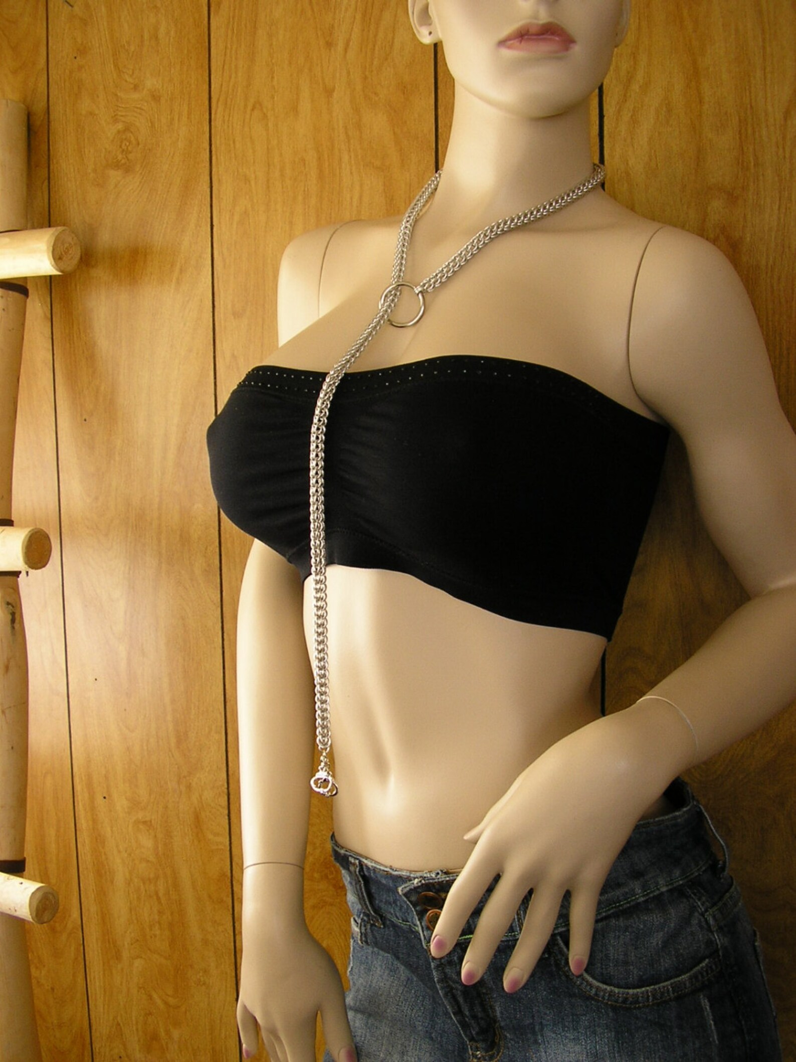 Chainmail Choke Chain Leash Total Length is 34 Etsy