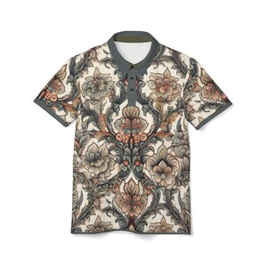 Vintage Style Floral Nouveau Polo Shirt