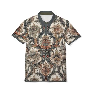 Vintage Style Floral Nouveau Polo Shirt