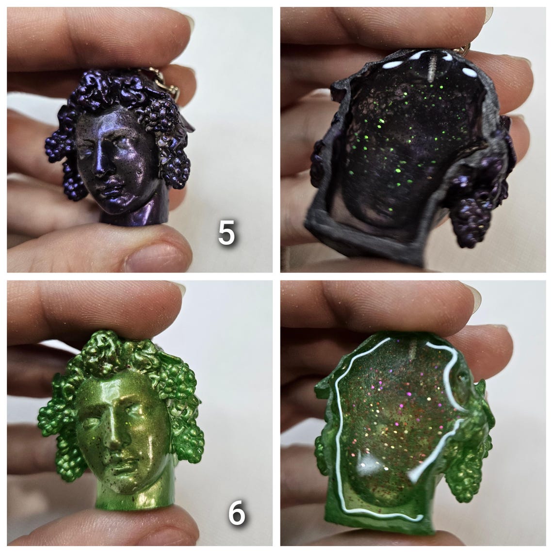 Dionysus Resin Bust Keychains - Greek God of Wine and Theatre Keychains ...