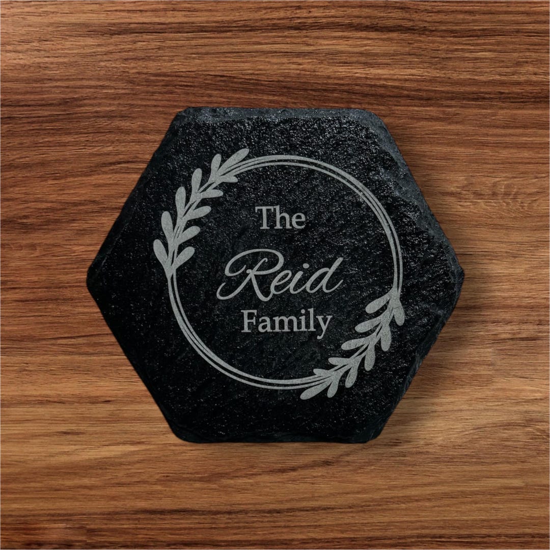 Monogram Coaster, Engraved Coaster, Stone Coaster, Slate Coaster ...