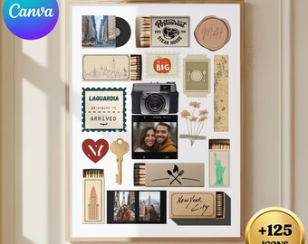 Plantilla de caja de cerillas neutra editable en Canva para regalo de San Valentín o aniversario.