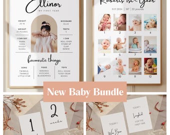 Regalo para nueva mamá, baby shower, paquete de regalo para hitos del bebé, recuerdo imprimible para nuevos padres.