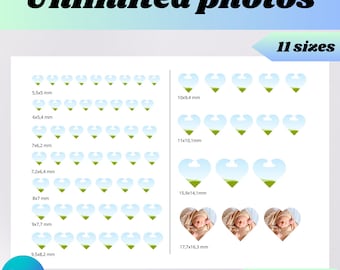 Heart Locket Photo Template in Canva, Instant Download Photos for Heart Pendants and Talismans