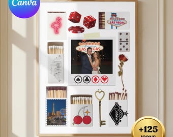 Recuerdo de viaje para parejas, regalo de aniversario, recuerdo de luna de miel, regalo romántico para parejas, regalo de cerillas (edición de Canva)