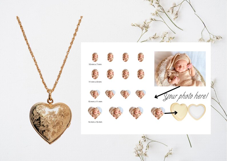 Locket Photo Template, in Centimeter, Digital Download, Locket,photo ...