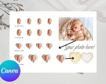 Locket Photo Template, in centimeter, digital download, locket,photo,photo template,gift,locket picture,heart locket,oval locket,personalize