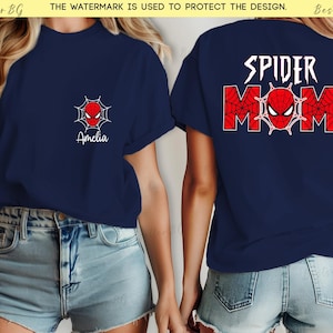 Camiseta familiar personalizada de Spiderman, camiseta de cumpleaños de Spiderman, camisetas de Spiderman para papá, camisetas de Spiderman para mamá, camisetas a juego, camiseta familiar Marvell, camiseta familiar de Spiderman