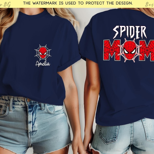Camiseta familiar personalizada de Spiderman, camiseta de cumpleaños de Spiderman, camisetas de Spiderman para papá, camisetas de Spiderman para mamá, camisetas a juego, camiseta familiar Marvell, camiseta familiar de Spiderman