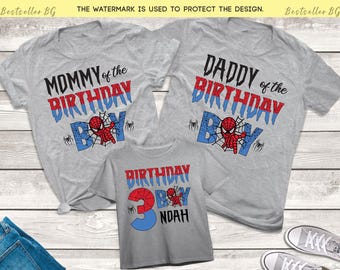 Spiderman Birthday boy Shirt, Spidey Birthday Shirt, Personalized Age Superhero Party Tee, Birthday Shirt, Disney Birthday Shirts