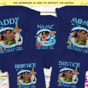 Moana Birthday shirt, Family Matching Moana birthday shirt, Moana Theme Birthday T-shirts, Matching Birthday Girl Moana shirts, Moana 2