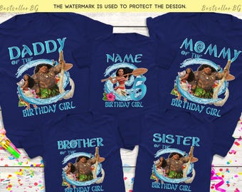 Moana Geburtstags-Shirt, Familie Moana Passendes Geburtstags-Shirt, Moana Thema Geburtstags-T-Shirts, passendes Geburtstagskind Moana Shirts, Moana 2