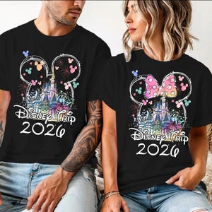 Custom Disney Vacation 2026 family watercolor 2026 Shirts, Disney Trip 2026 Shirt, Disneyland Shirts, Disney Couple Shirts, Disneyworld