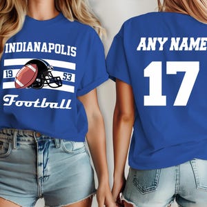 Indianapolis Fußballtrikot, Trikot Colt Custom, Ihr Teamname und Nummer, benutzerdefiniertes Hemd, Kindertrikot, Männertrikot