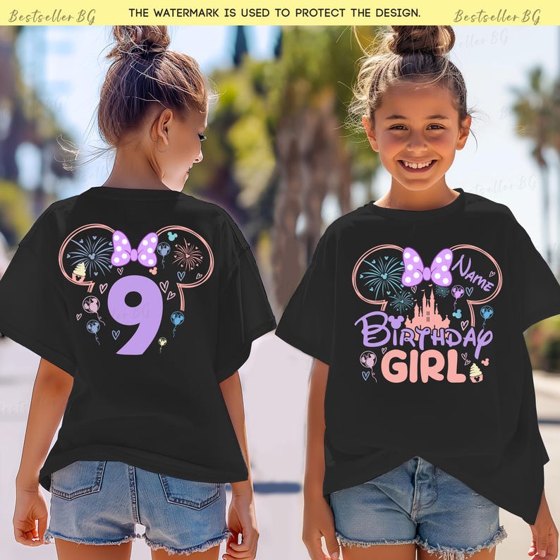 Disney Birthday Girl Shirt Personalized , Birthday squad Custom Tshirt, Gift for Birthday Girl, Disney Birthday Party Gift Tee, Disneyland